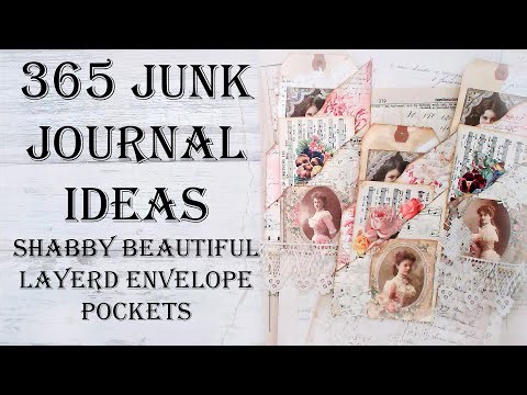 Shabby Beautiful Junk Journal DIY Ephemera Layered Envelope Pockets Scrapbook Mixed Media Art Craft