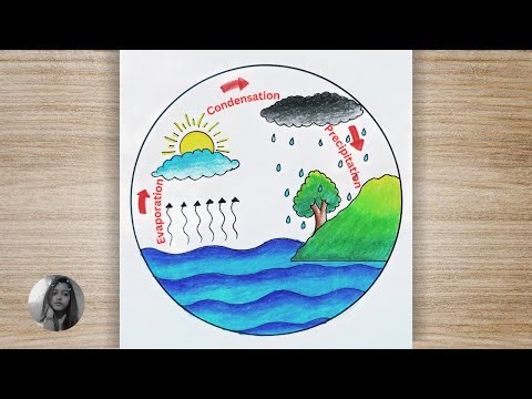 Water Cycle Drawing Easy😍💧| Water Cycle Drawing | How to Draw Water Cycle Easy | Water Cycle Project
