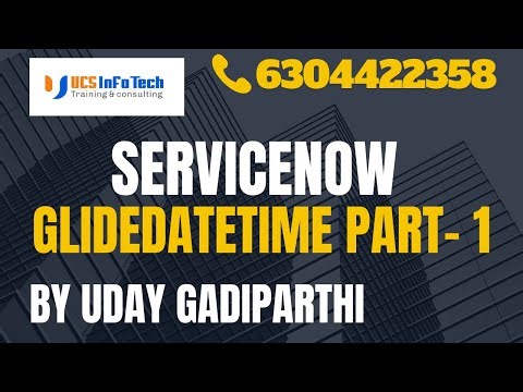 ServiceNow GlideDateTime API explained in detail by Uday Gadiparthi.Contact us at 6304422358