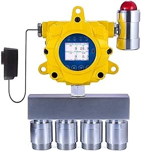 4 Gas Monitor Detector by Forensics | Wall Mount | CO, H2S, O2, EX LEL Continuous Monitoring | USA NIST Traceable Calibration | Adjustable Sound & Light Alarms | Relay Output |