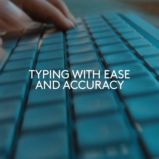 Our specially shaped keys are designed to fit your fingertips perfectly, making typing a breeze. 💨 Say goodbye to typos, and enjoy quieter typing thanks to improved key stability. ⌨️ | Logitech