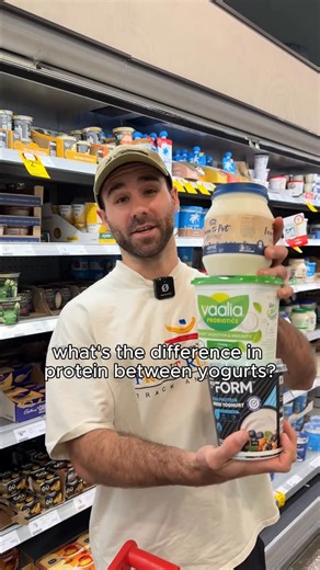 Josh Wernham | Dietitian on Instagram: "Most of the yoghurts out there fit within this range, and pretty wild that there can be up to a 3x difference between them (same with calories) This is handy to know if you have it quite frequently, and aren’t adding protein powder into them (which is what I do)"