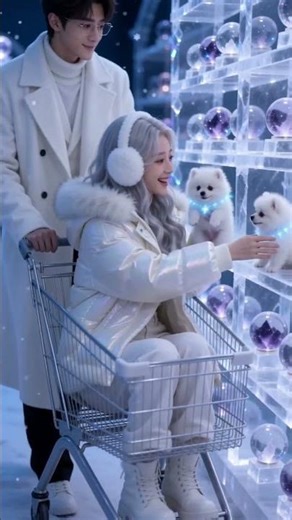 Finding magical snow puppies in a crystal shop! ❄️🐶✨ #shorts