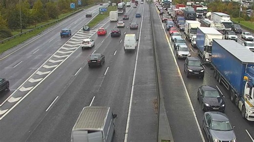 Multi-vehicle crashes on Dublin's M50 & Kildare's M7 cause morning traffic chaos