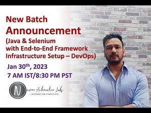 Selenium & Java Training – Regular Batch (30th Jan 2023 – 7 AM IST/ 8:30 PM EST)