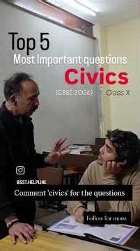 Most Expected Questions Political Science Class X CBSE Board 2026
