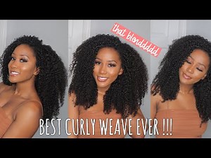 THE BEST CURLY HAIR EVER!!! ISee Mongolian Kinky Curly Weave, low maintenance + how I style & blend