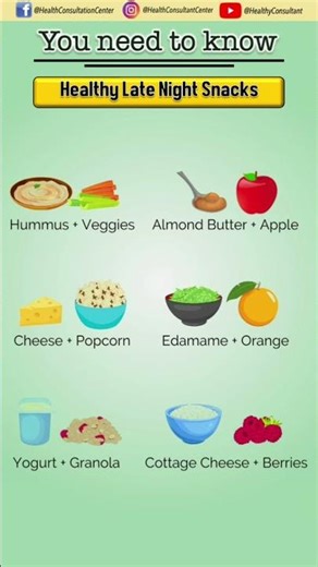 6 Healthy Late-Night Snacks 🍎 | Guilt-Free Options for Better Sleep #FitnessLifestyle #DietPlan
