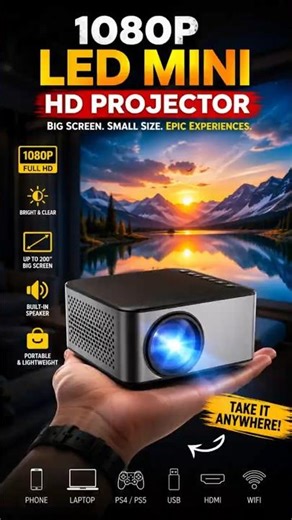 Cinema in Your Pocket ! 📽️ 1080P Mini Projector