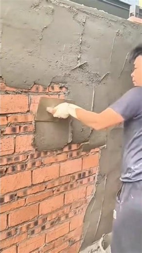The Process of Plastering Brick Walls with Cement Mortar Manually