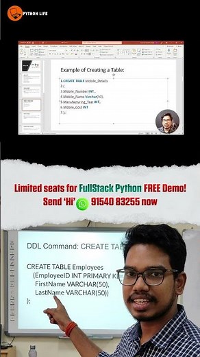 How to Create a Table Using DDL Commands in SQL | DDL Commands | PythonLife
