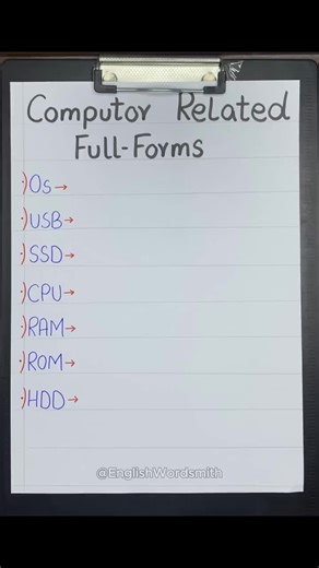 Computer Related Full-Forms 💻✅ #education #computer ##knowledge #learnontiktok #shortform