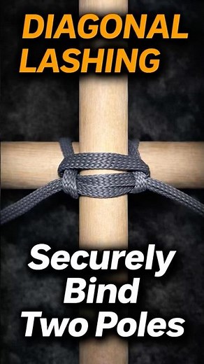 Strong Diagonal Lashing | Secure Two Poles Fast 💨 #diy