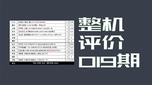 整机评价019期，不如自己装，能省1500