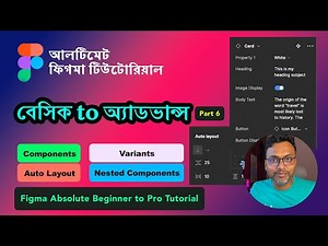Figma Ultimate Tutorial on How to create Components Variant and nested Auto Layout ফিগমা টিউটোরিয়াল