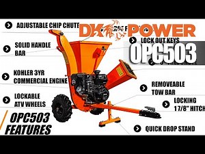 DK2 POWER | OPC503 3-Inch 7 HP Wood Chipper/Shredder | Features