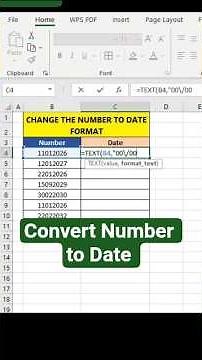 Converting Number to Date format in Excel #exceltipsandtricks