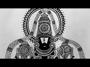 lord Balaji /Venkateswara drawing using black gel pen