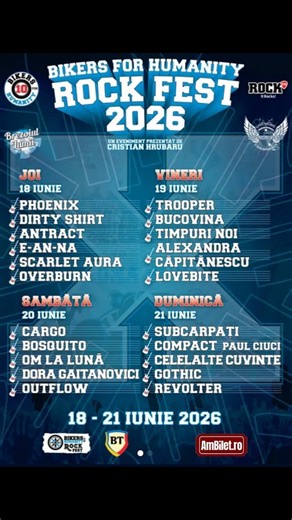 Bikers For Humanity Rock Fest V - 2026 🤘 Între 18–21 iunie 2026, la împlinirea a 10 ani de activitate a comunității BFH, Brezoiul Lumii va găzdui cea de-a cincea ediție a Bikers for Humanity Rock Fest. Bilete online pe AmBilet.ro ✔️ | Maximum Rock Romania