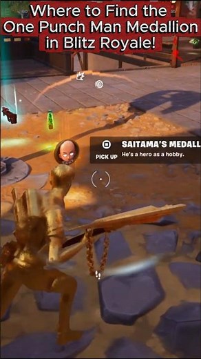 Fortnite Where to find the one punch man Medallion in Blitz Royale. Saitama's Medallion. #shorts