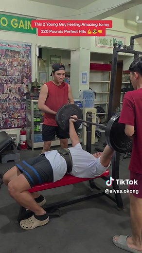 Young Guy Celebrates 220 Pounds of Strength