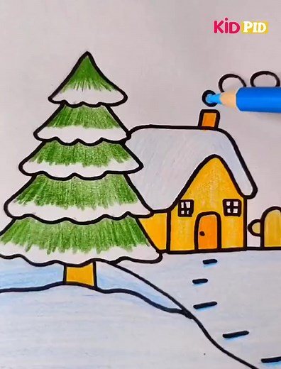Winter Home Drawing Tutorial: Create Beautiful Designs