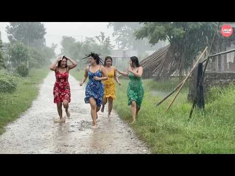 Rural Village Rain-Continuous Day and Night Rainfall-Walking in Rain Local Looks