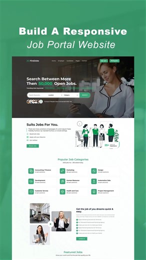 How To Make A Responsive Job Portal Website Design Using HTML/CSS/JS From Scratch
