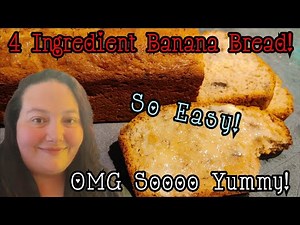 Easy 4 Ingredients Banana Bread Recipe Using Cake Mix!