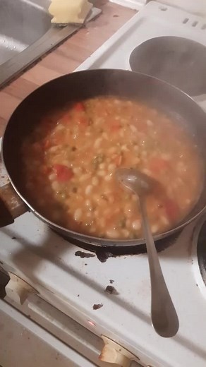 Cooking White Beans with Vegetables on the Stove