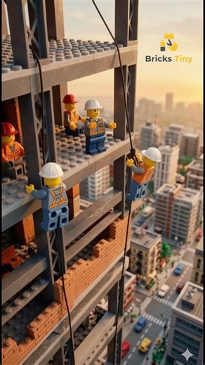 This LEGO Builder Shows How Skyscrapers Are Built #lego #construction #engineering #building #shorts