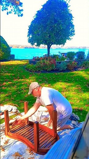 Ho to treat a teak table with watco teak oil #woodworking #diy #teak