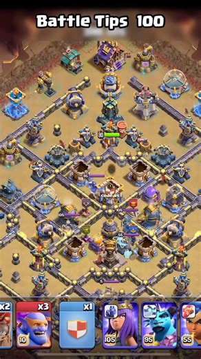 Battle Tips 100 || Coc || #clashofclans #coc #cocshorts #gaming