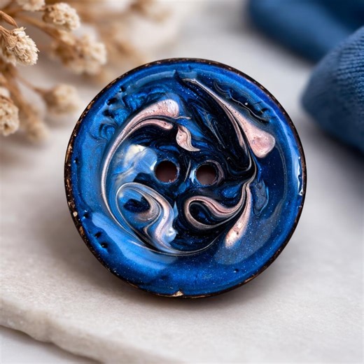 50mm (2 Inc) Coconut Shell Blue Button – Handcrafted Natural Button – Large Decorative Button for Coats, Bags & Knitting Projects - Etsy Australia