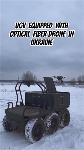 UGV + fiber optic drones in Ukraine. #shorts #ugv #robotics #fpv #drone #fiberoptics #military