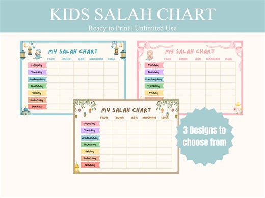 Kids Salah Prayer Chart Printable | Islamic Daily Prayer Tracker for Children | My Salah Poster | Muslim Learning | Ramadan Gift - Etsy Canada