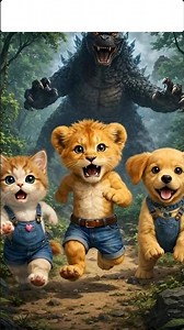 Godzilla comes to eat puppy/godzilla/#godzilla #puppyshorts #animalstory #cutepuppy #cartoon