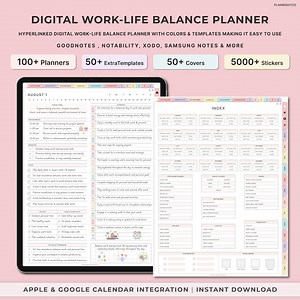 Digital Work-life Balance Planner, Work Planner, Office Task Planner, Office Organizer, Project Planner, Meeting Minutes, Personal & Work - Etsy