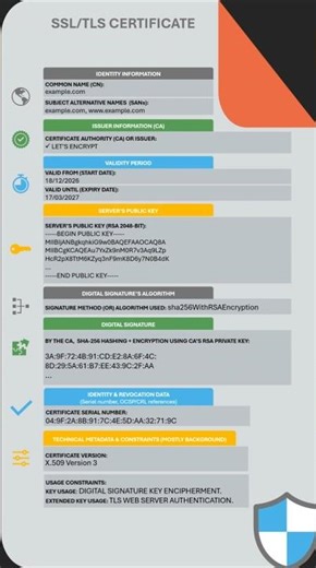What Information Does an SSL/TLS Certificate Contain? 🔒#sslcertificate #tlscertificate #ssl #tls