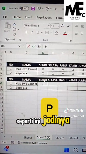 CARA MEMBUAT SIMBOL CEKLIS DAN SILANG DI MICROSOFT EXCEL DAN WORD‼️#fyp #ceklis #silang #word #excel #TikTokCreatorSearchInsightsIncentive