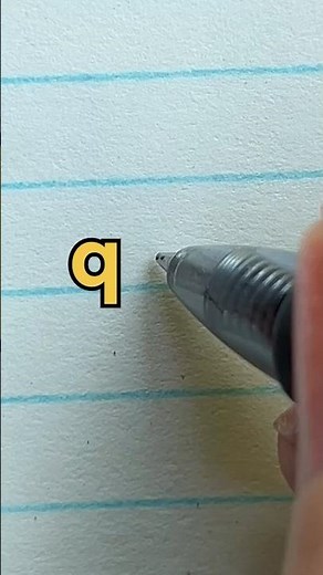 Lowercase cursive letter “q” in English American style cursive handwriting