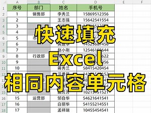 原来Excel相同内容单元格可以一键填充‼️