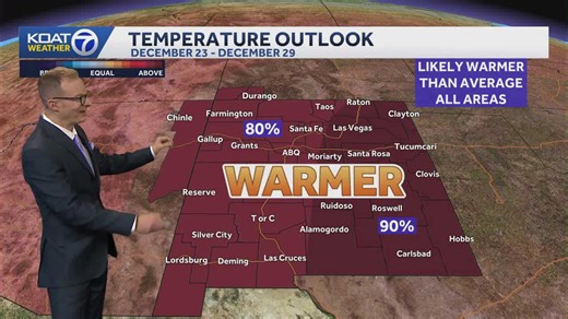 Likely warmer than average across New Mexico