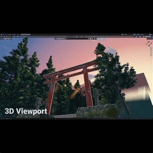 【Blender】三渲二动漫风格树木与树叶风格化制作教程