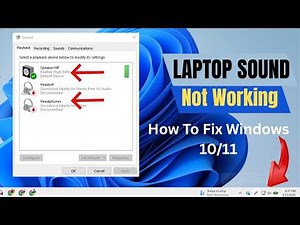 Laptop Sound Not Working | How To Fix Windows 10/11