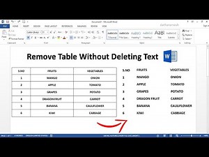 How to Remove Table Without Deleting Text In MS Word