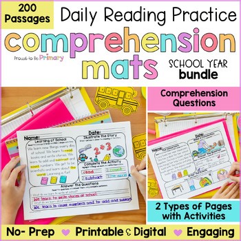 Reading Comprehension Passages Questions 1st Grade Worksheets Fluency Activities