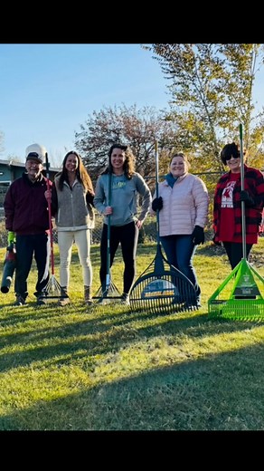 Members of our Mission Integration Team brought their families to Pleasant Valley Park to clean up leaves as part of our Adopt-a-Park duties! 🍂We are proud to be involved in our community in this way, taking care of the park next door to ensure it is safe and inviting for families. #adoptapark #missionteam | Benedictine Living Community-Dickinson