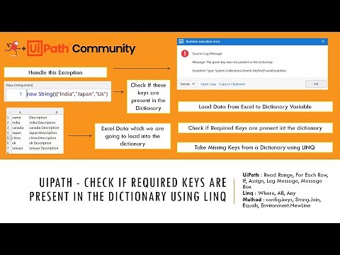 UiPath - Check if required keys are present in the Dictionary using LINQ ( Where | All | Any )