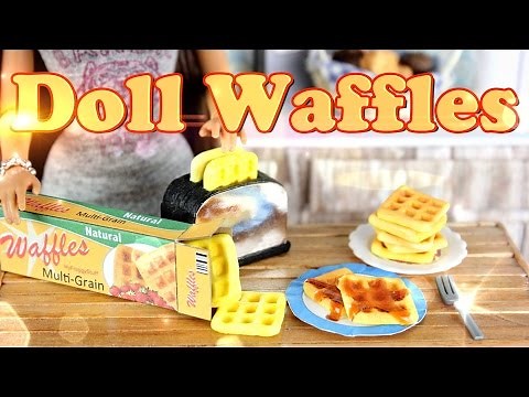 DIY - How to Make Doll Food: Waffles - Handmade - Doll - Breakfast - Crafts
